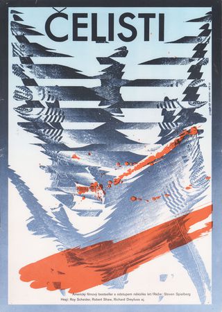 Jaws Original R1987 Czech A3 Movie Poster