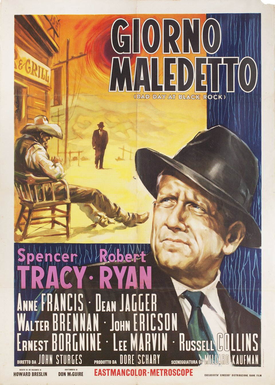 Bad Day at Black Rock R1963 Italian Due Fogli Poster