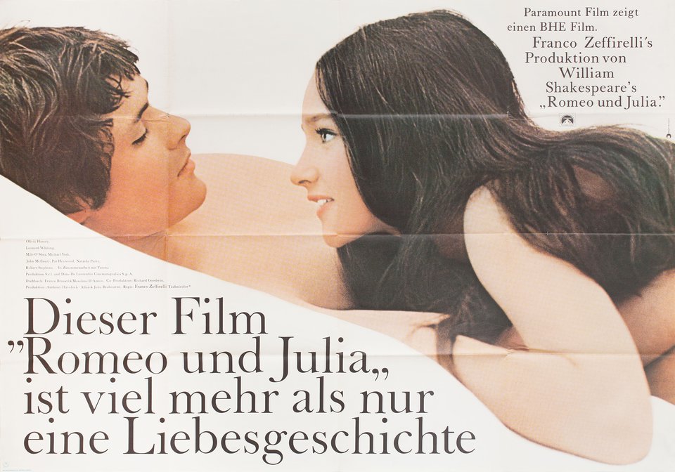 Romeo and Juliet Original 1968 German A0 Movie Poster