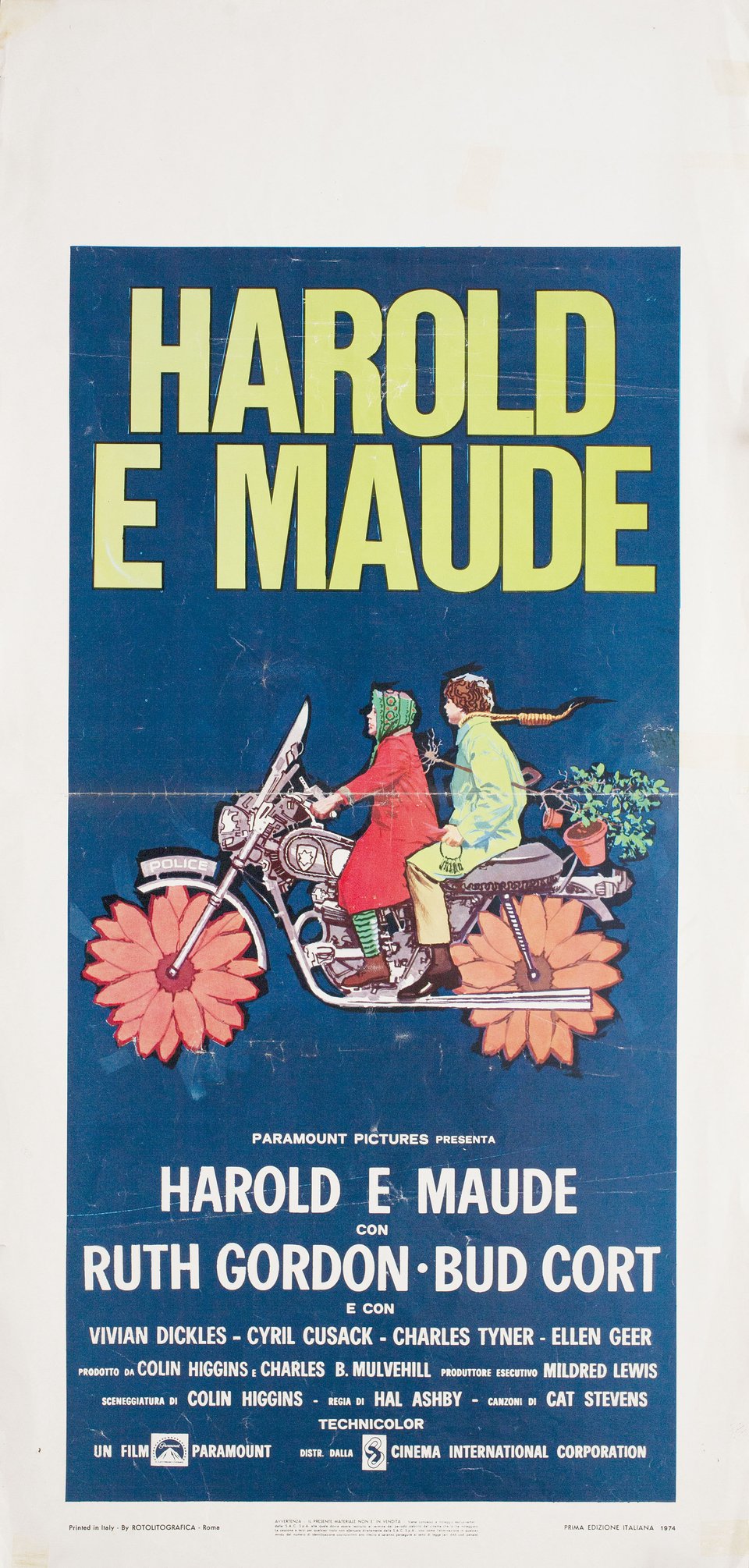 Harold and Maude Original 1974 Italian Locandina Movie Poster