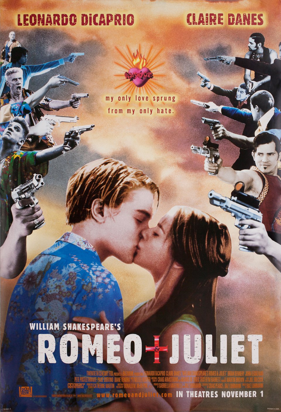 Romeo and Juliet Original 1996 U.S. One Sheet Movie Poster