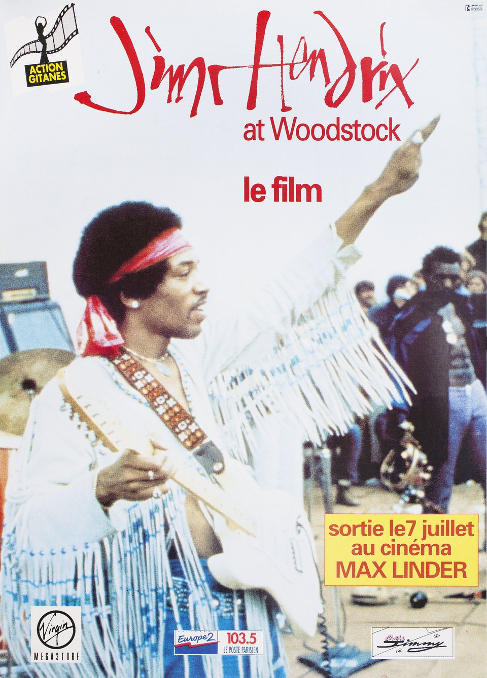 Jimi Hendrix at Woodstock Original 1993 French Petite Movie Poster