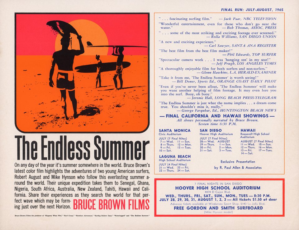 The Endless Summer Original 1966 U.S. Mini Movie Poster