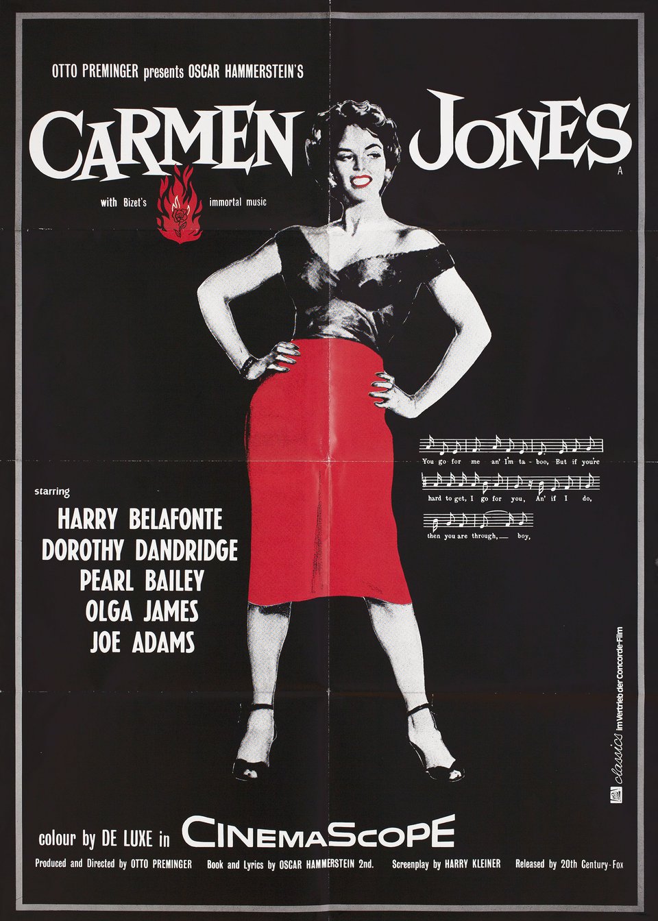 Carmen Jones Original R1980s German A1 Movie Poster