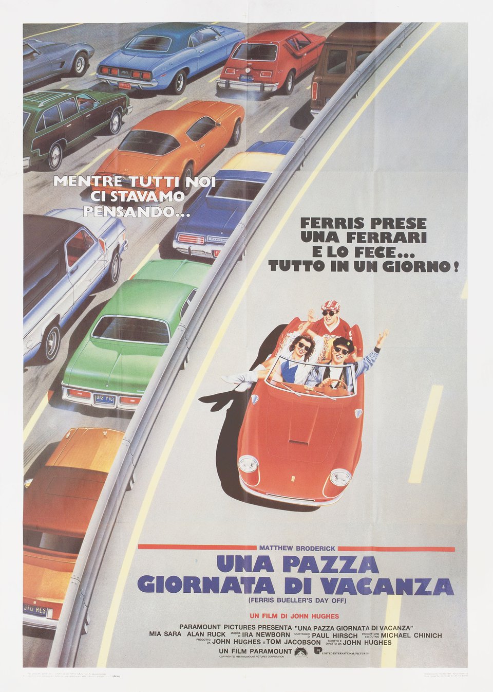 Ferris Bueller's Day Off Original 1986 Italian Due Foglio Movie Poster