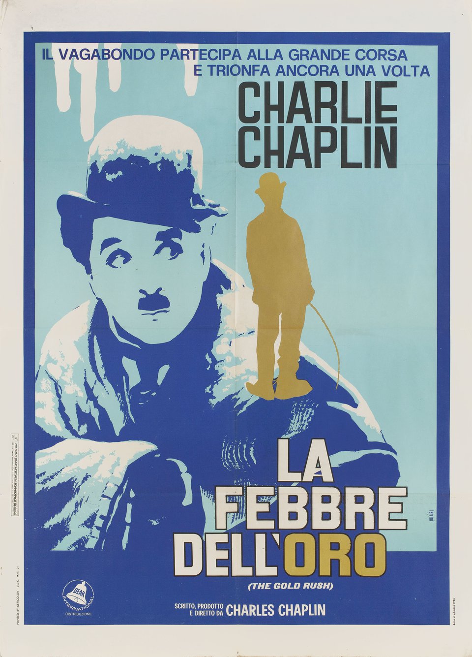 The Gold Rush Original R1956 Italian Due Foglio Movie Poster