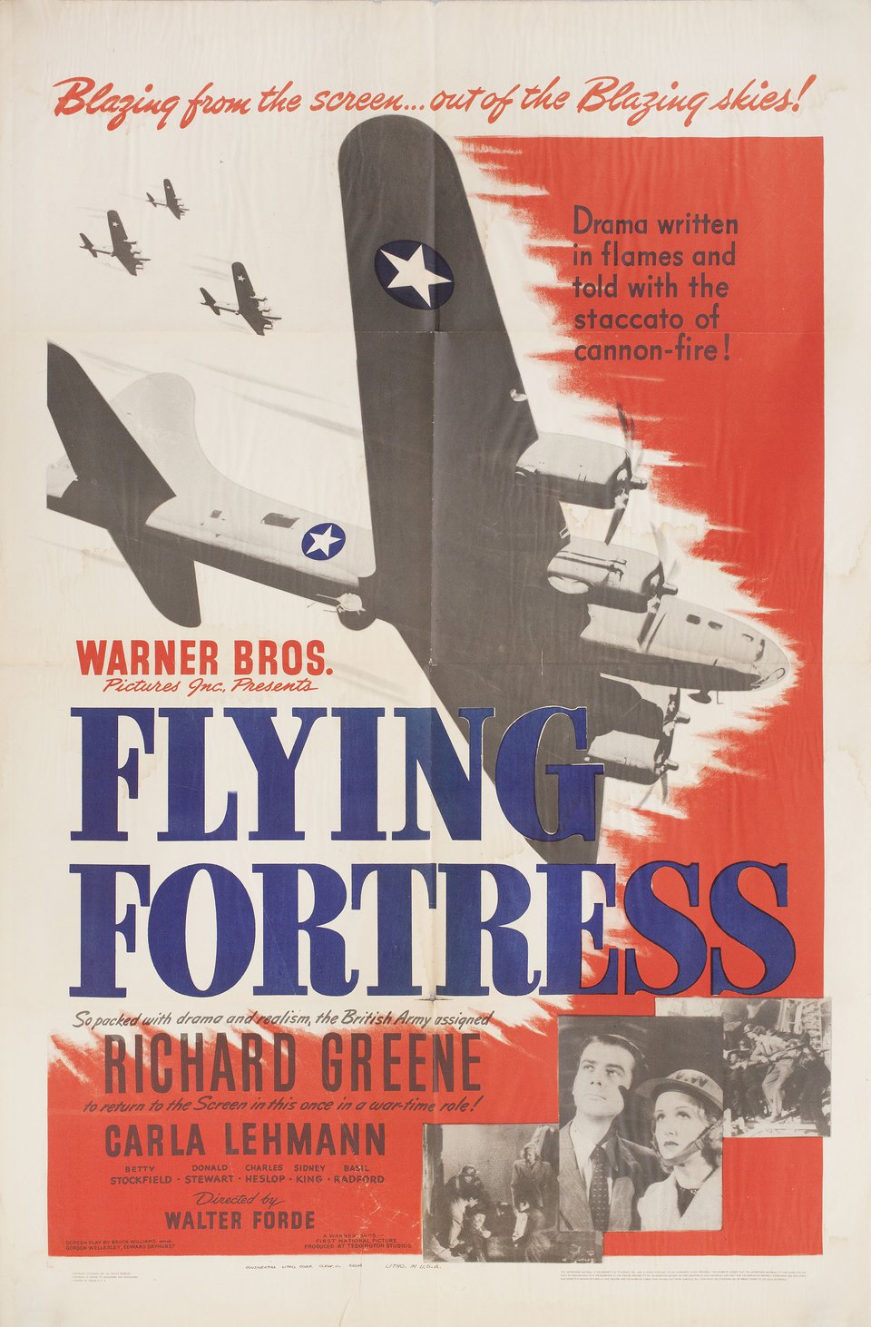 Flying Fortress Original 1942 U.S. One Sheet Movie Poster
