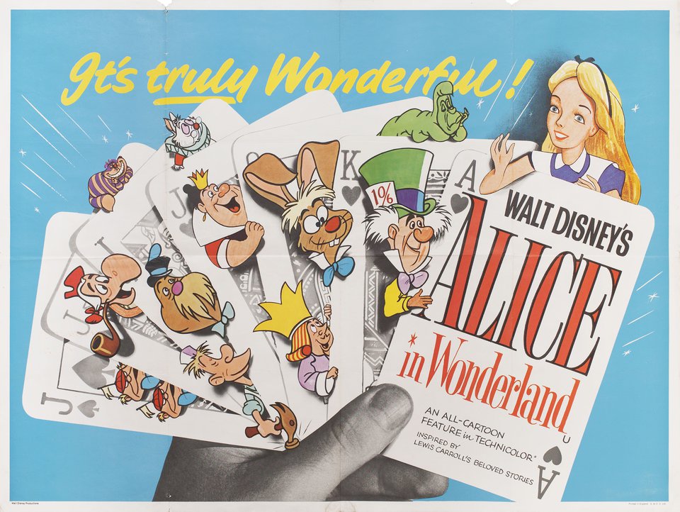 Alice in Wonderland R1958 British Quad Poster