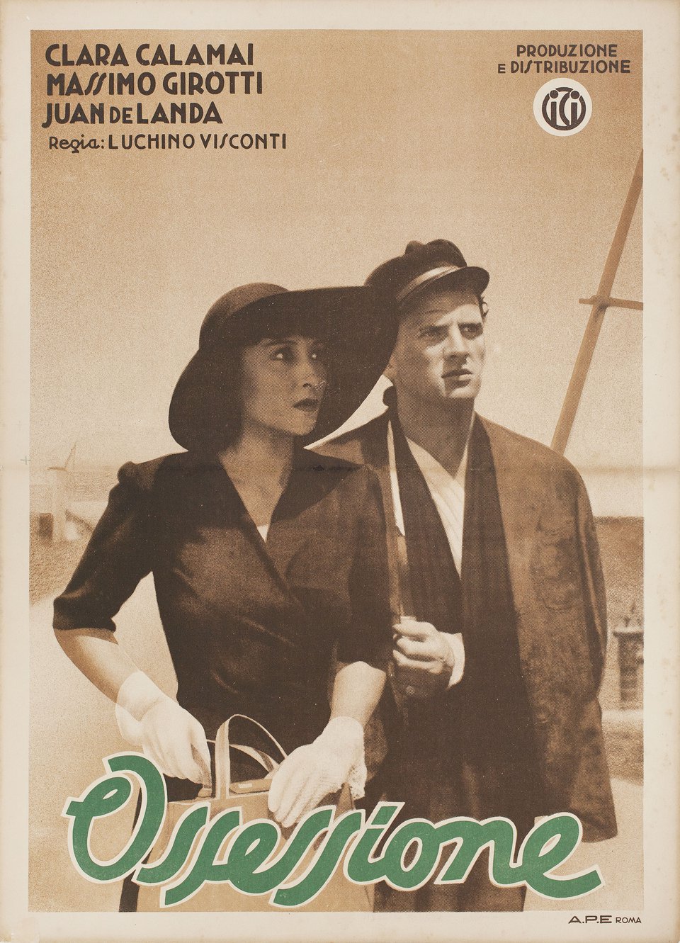 Ossessione Original 1943 Italian B2 Movie Poster