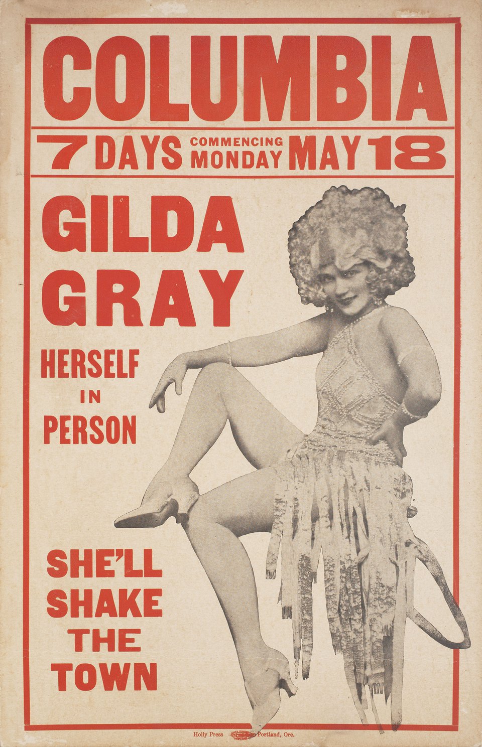 Gilda Grey Original 1920s U.S. Window Card Poster