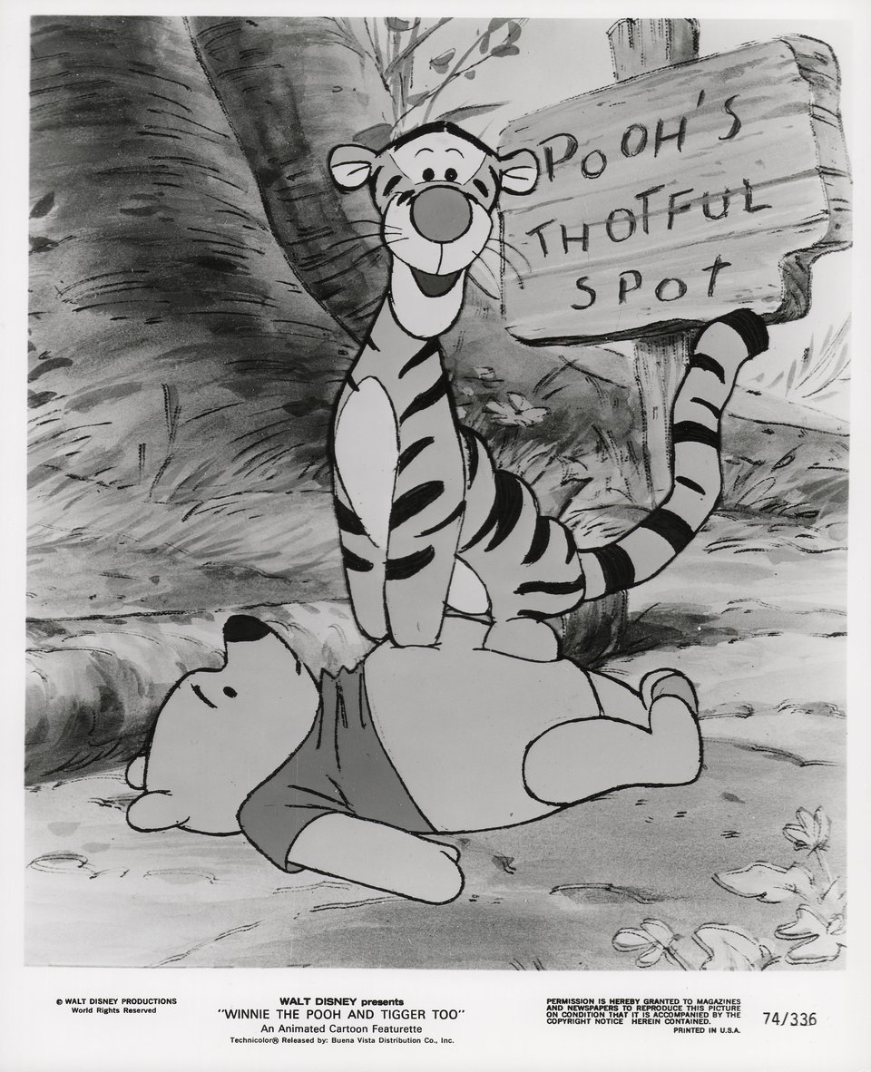 Winnie the Pooh and Tigger Too Original 1974 U.S. Silver Gelatin Single-Weight Photo