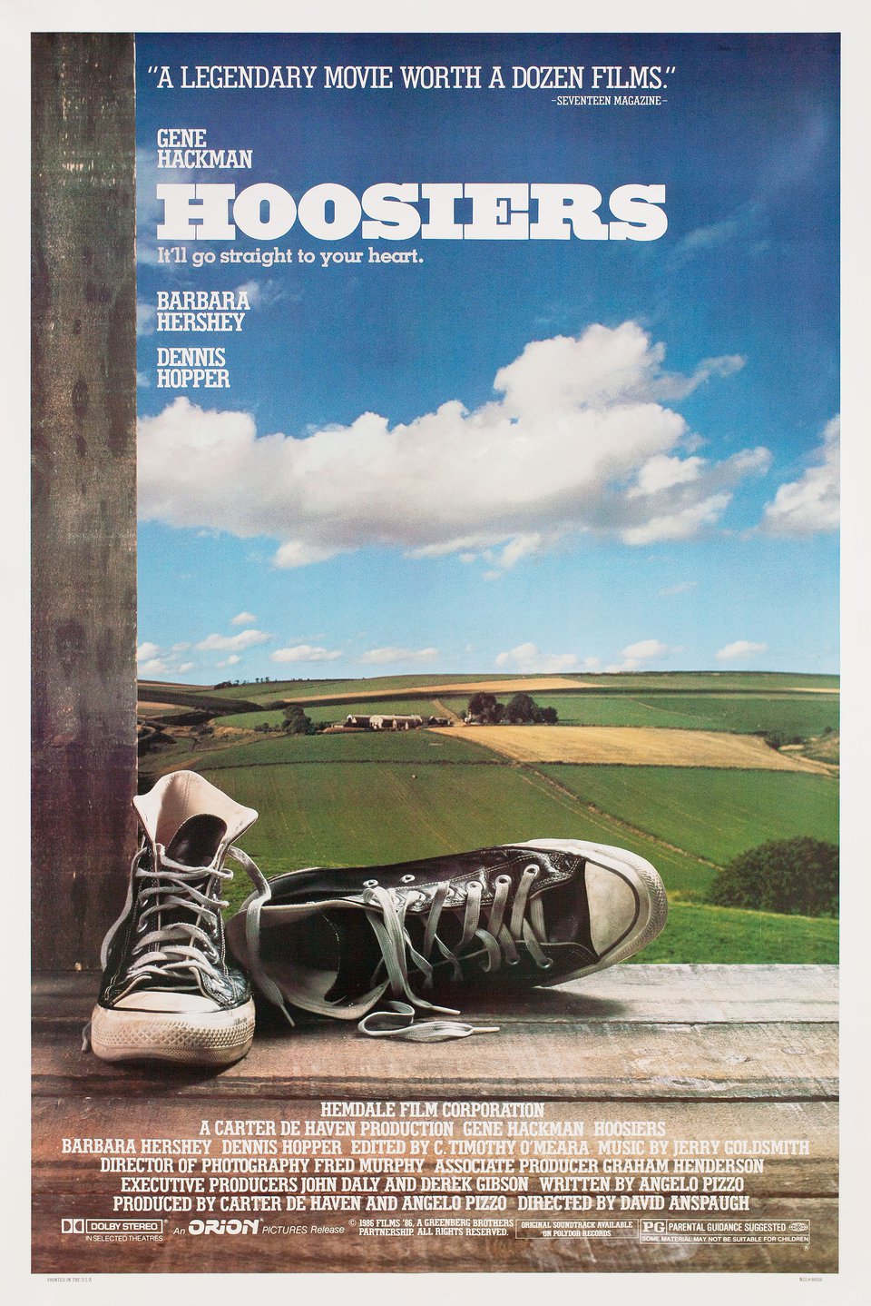 Hoosiers 1986 U.S. One Sheet Poster Posteritati Movie Poster Gallery