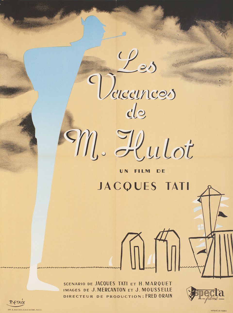 Mr. Hulot's Holiday Original R1950s French Moyenne Movie Poster