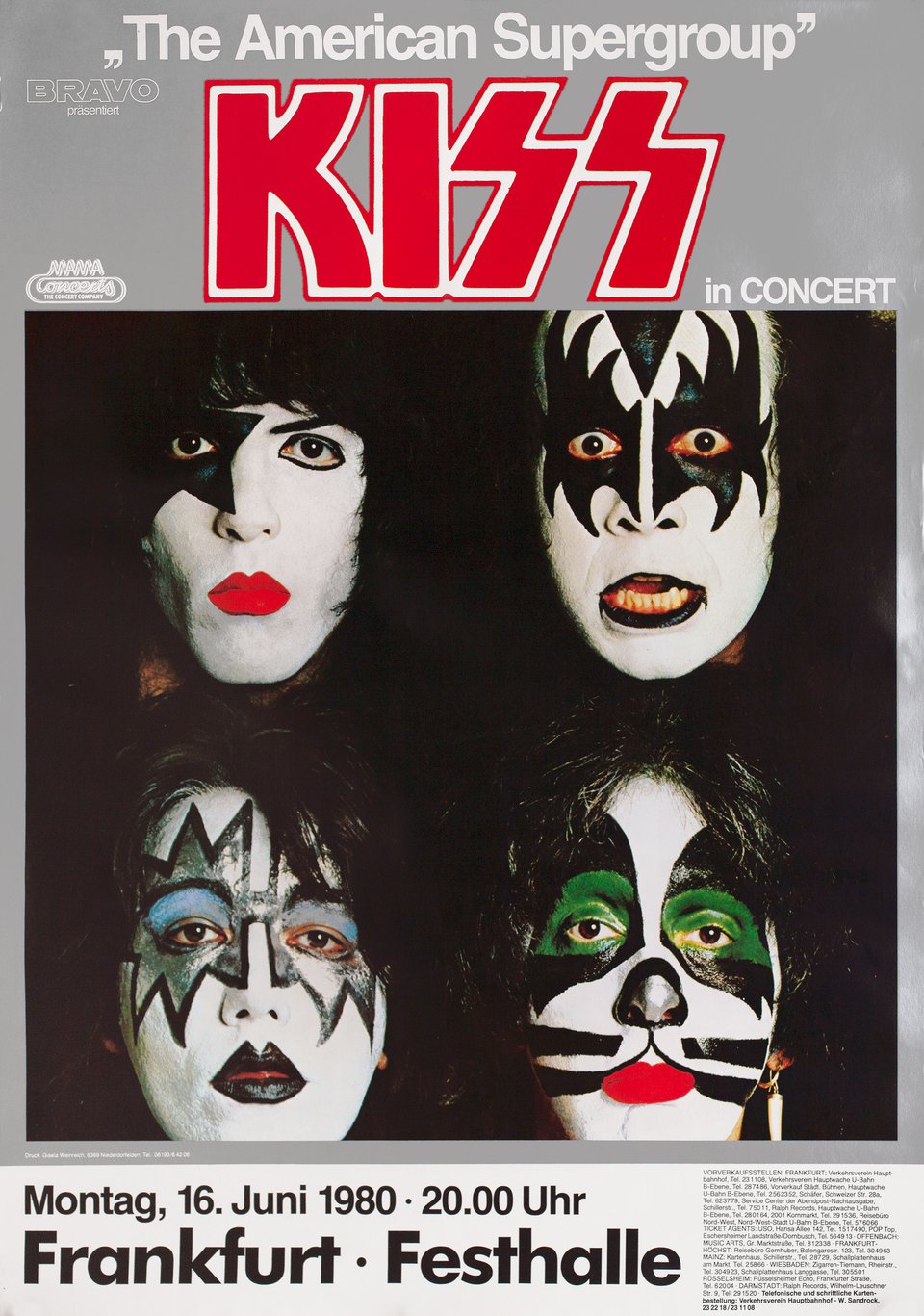 Kiss Original 1980 German A1 Poster