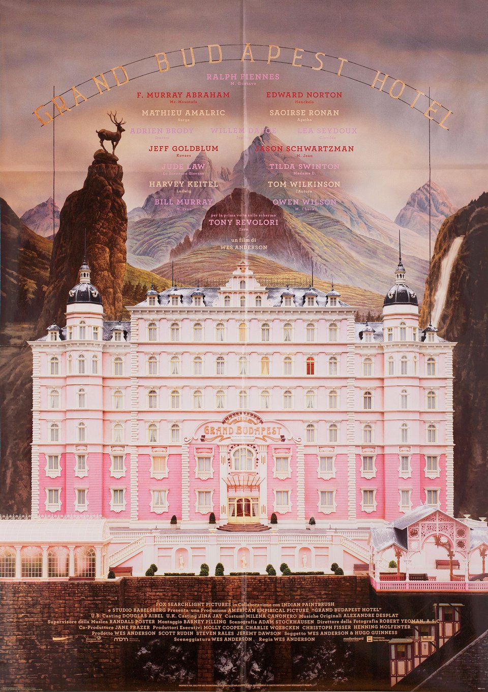 The Grand Budapest Hotel Original 2014 Italian Due Foglio Movie Poster