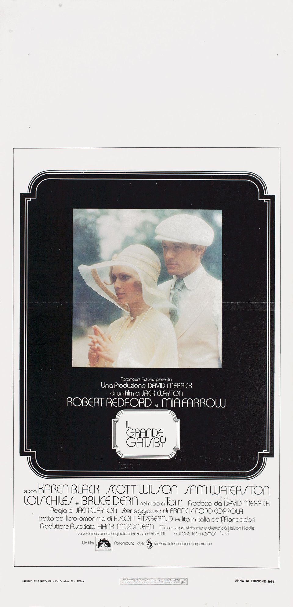 The Great Gatsby Original 1974 Italian Locandina Movie Poster