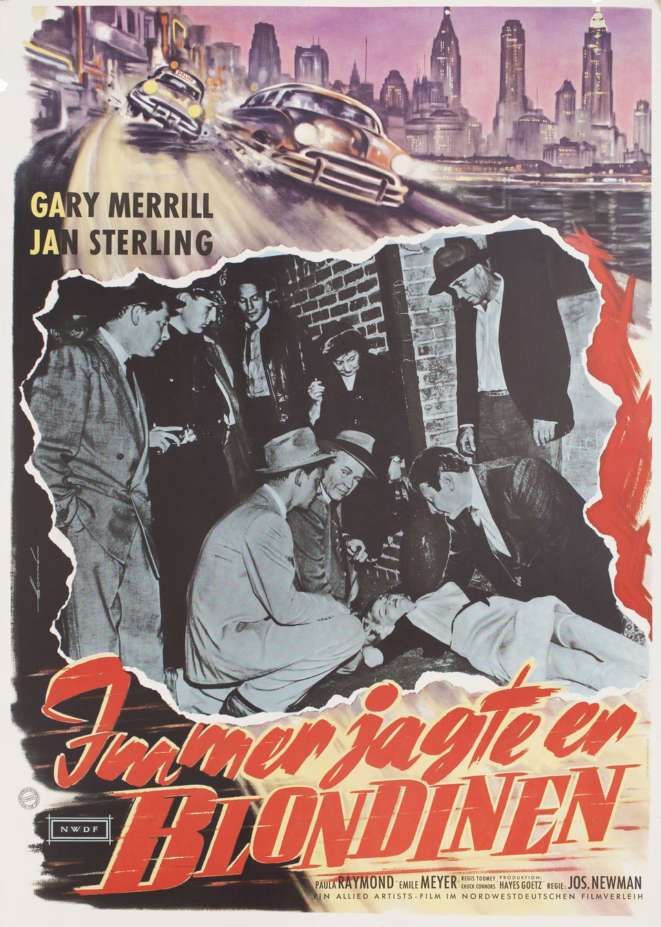 The Human Jungle Original 1958 German A1 Movie Poster