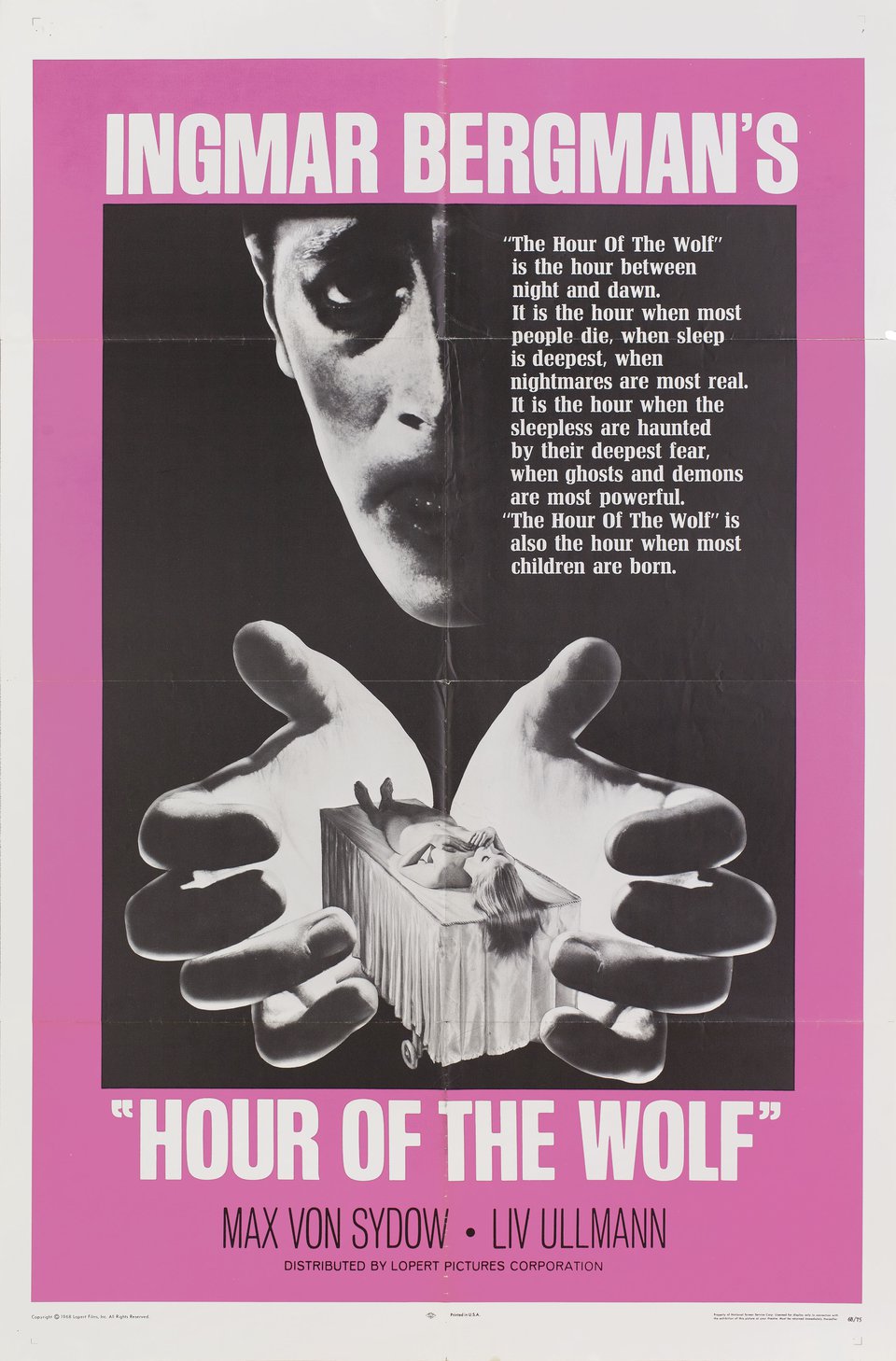 Hour of the Wolf Original 1968 U.S. One Sheet Movie Poster