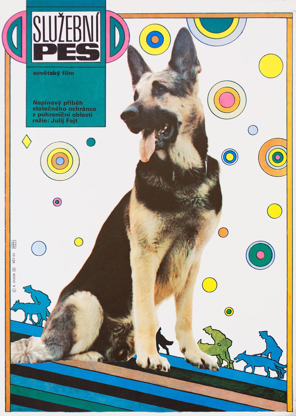 Pogranichnyy pyos Alyy Original 1980 Czech A3 Movie Poster