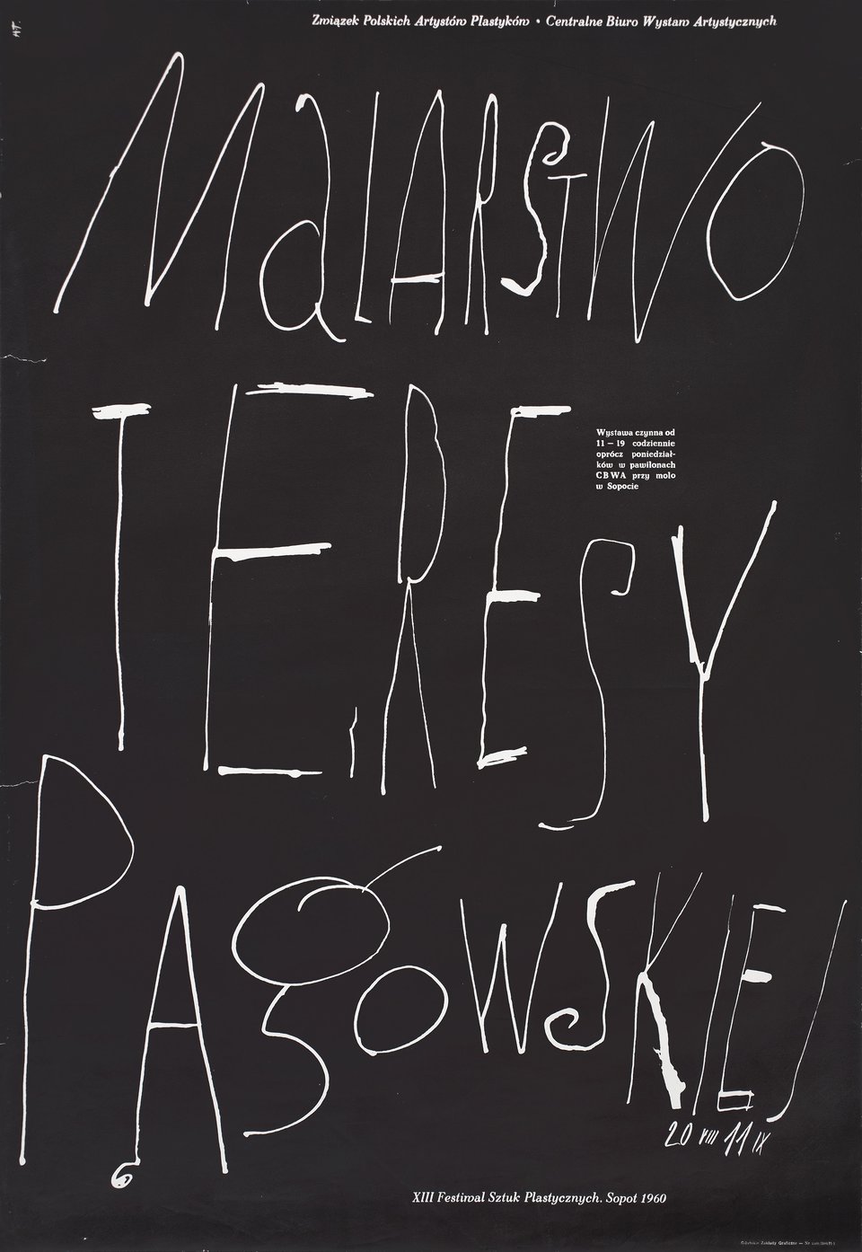 Malarstwo Teresy Pagowskiej Original 1960 Polish A1 Poster