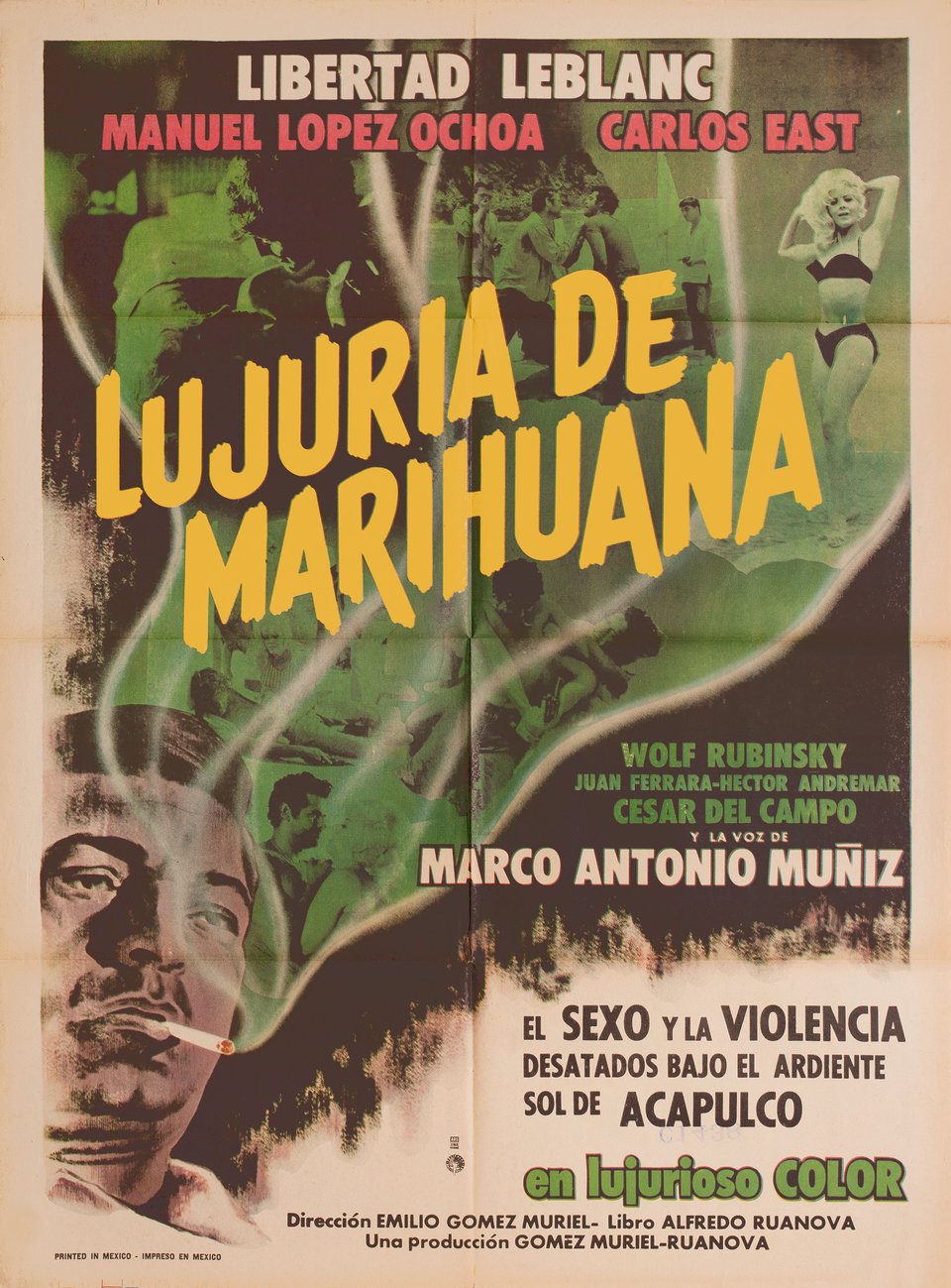 Esclava del deseo Original 1968 Mexican B1 Movie Poster
