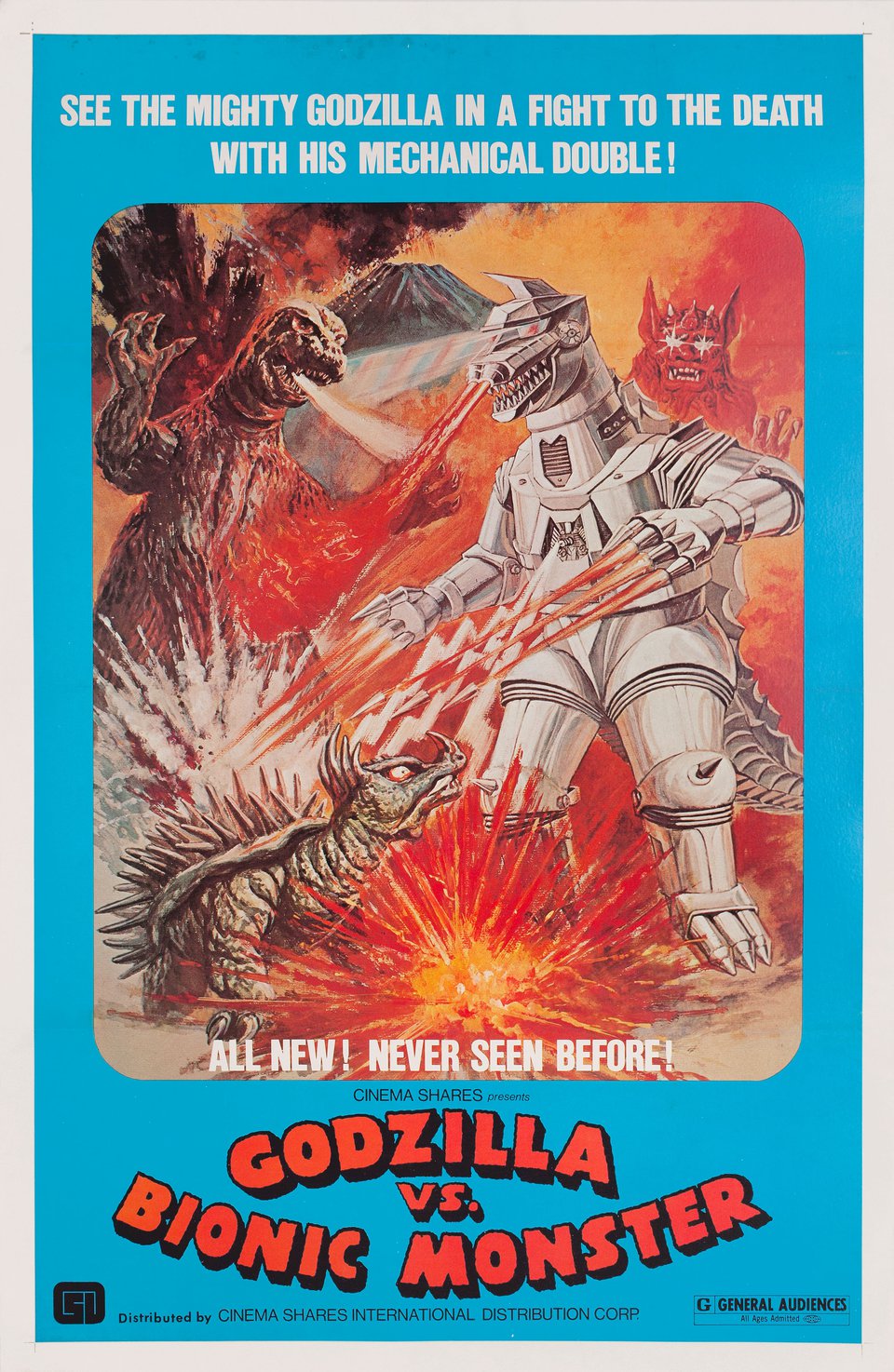 Godzilla vs. Mechagodzilla Original 1974 U.S. One Sheet Movie Poster