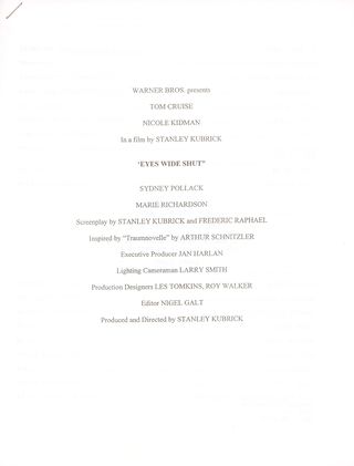 Eyes Wide Shut Original 1999 U.S. Press Kit Alternate Image