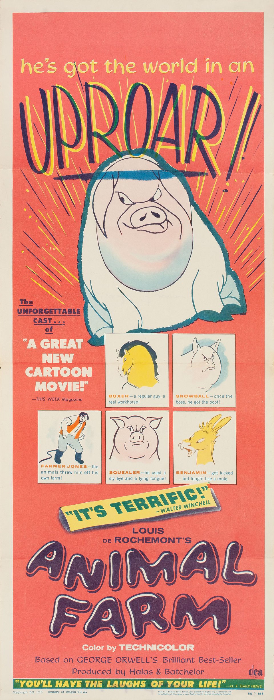 Animal Farm Original 1955 U.S. Insert Movie Poster