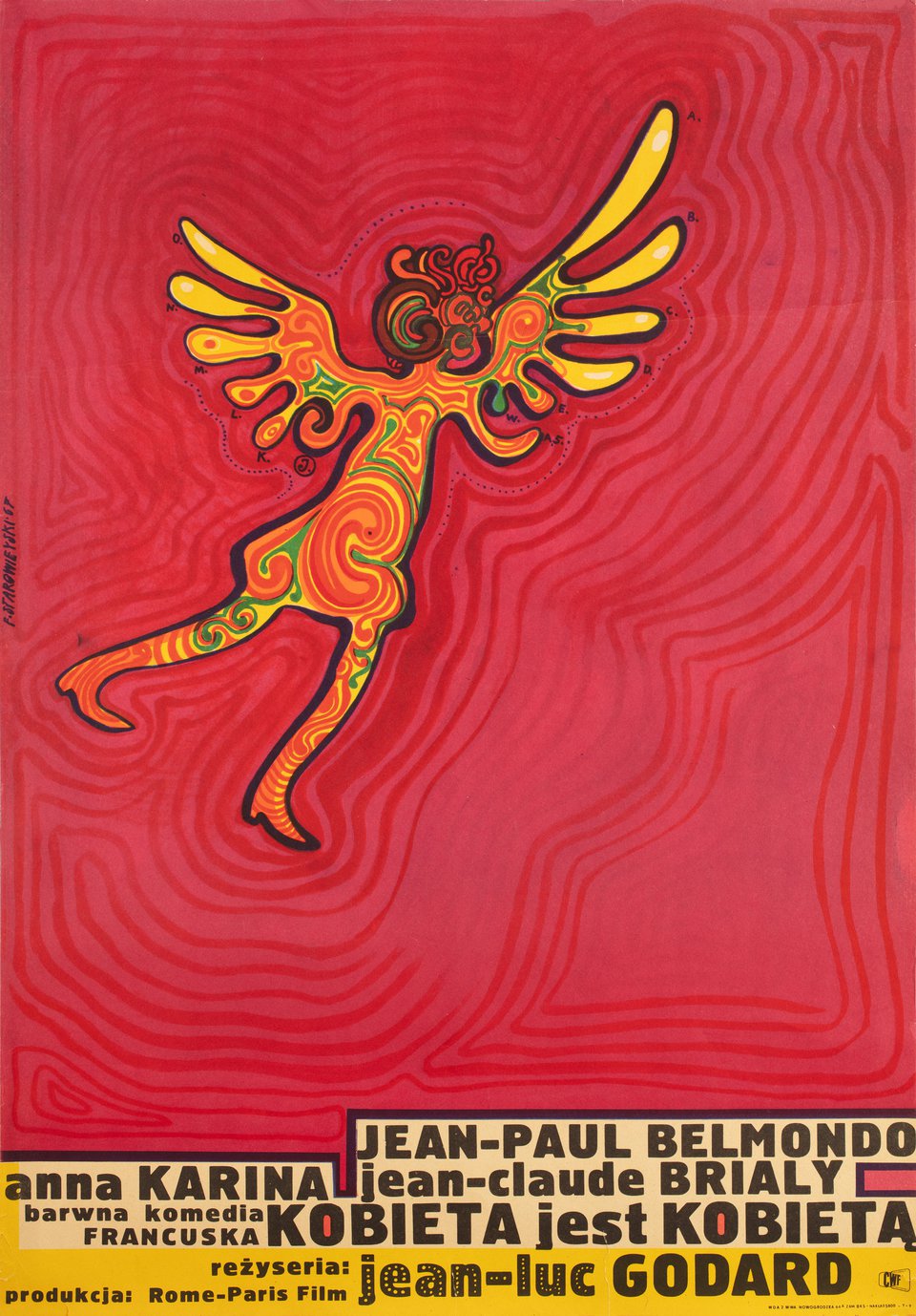 A Woman Is a Woman Original 1967 Polish A1 Movie Poster