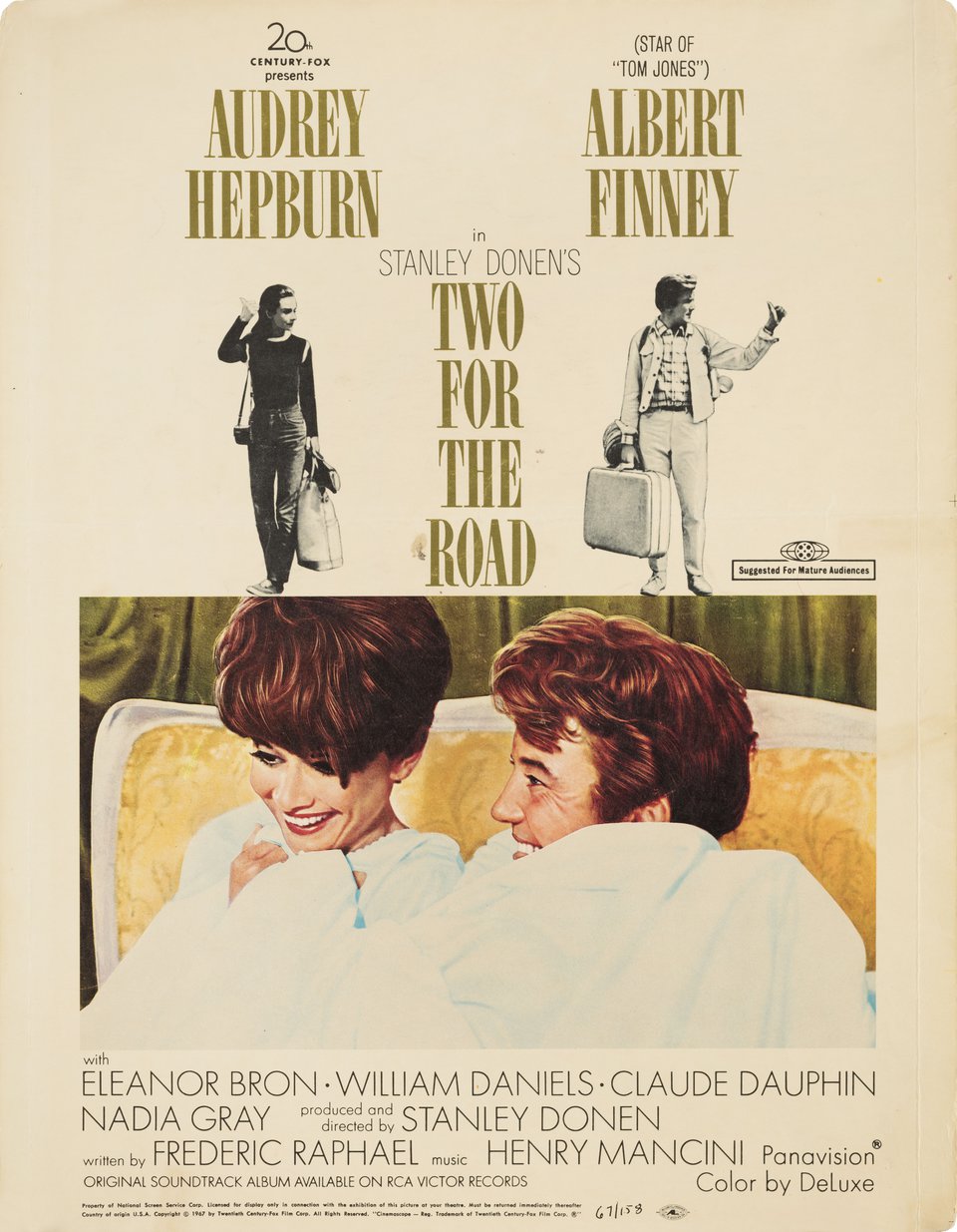 Two for the Road Original 1967 U.S. Window Card Movie Poster