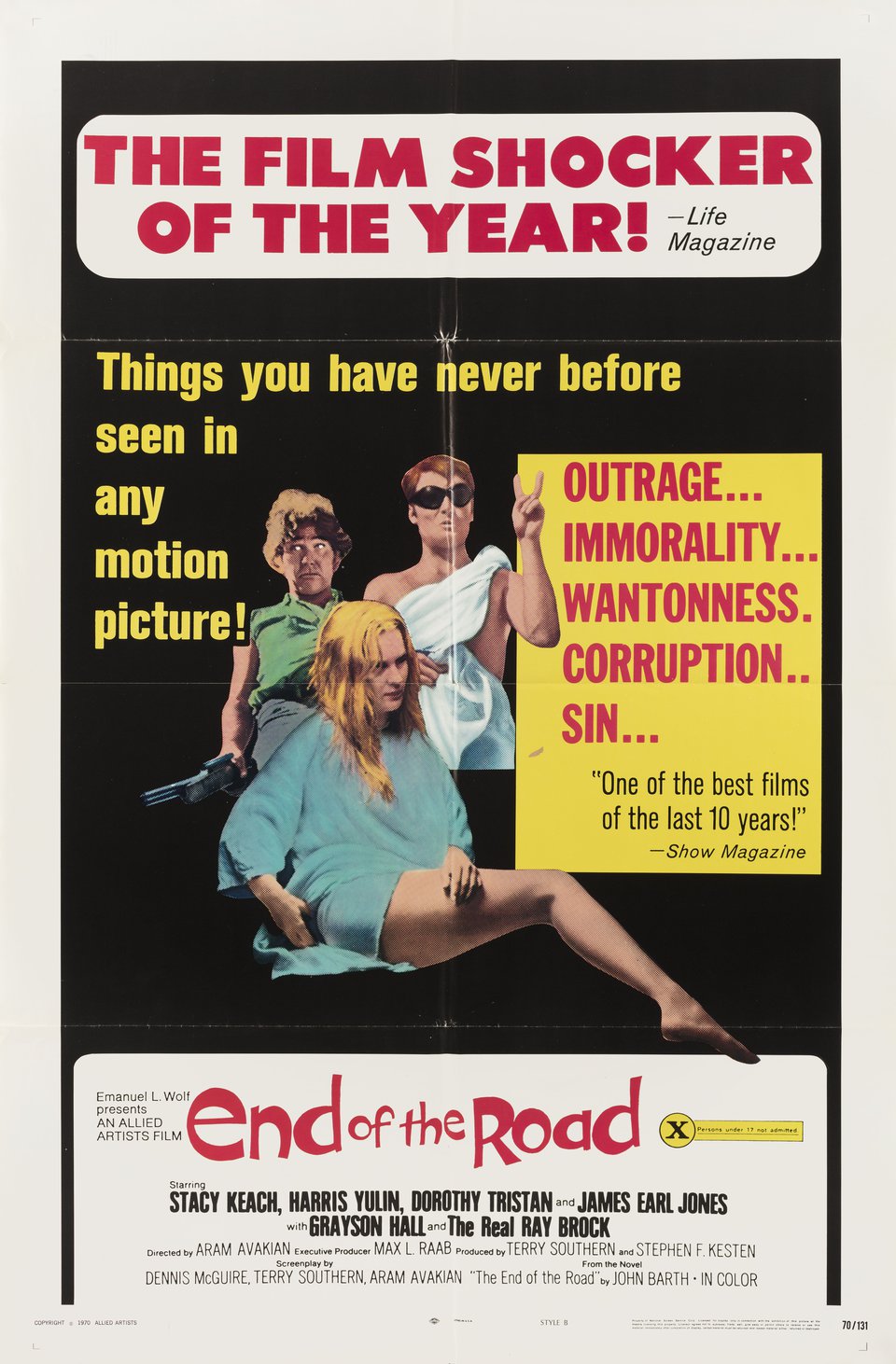 End of the Road Original 1970 U.S. One Sheet Movie Poster