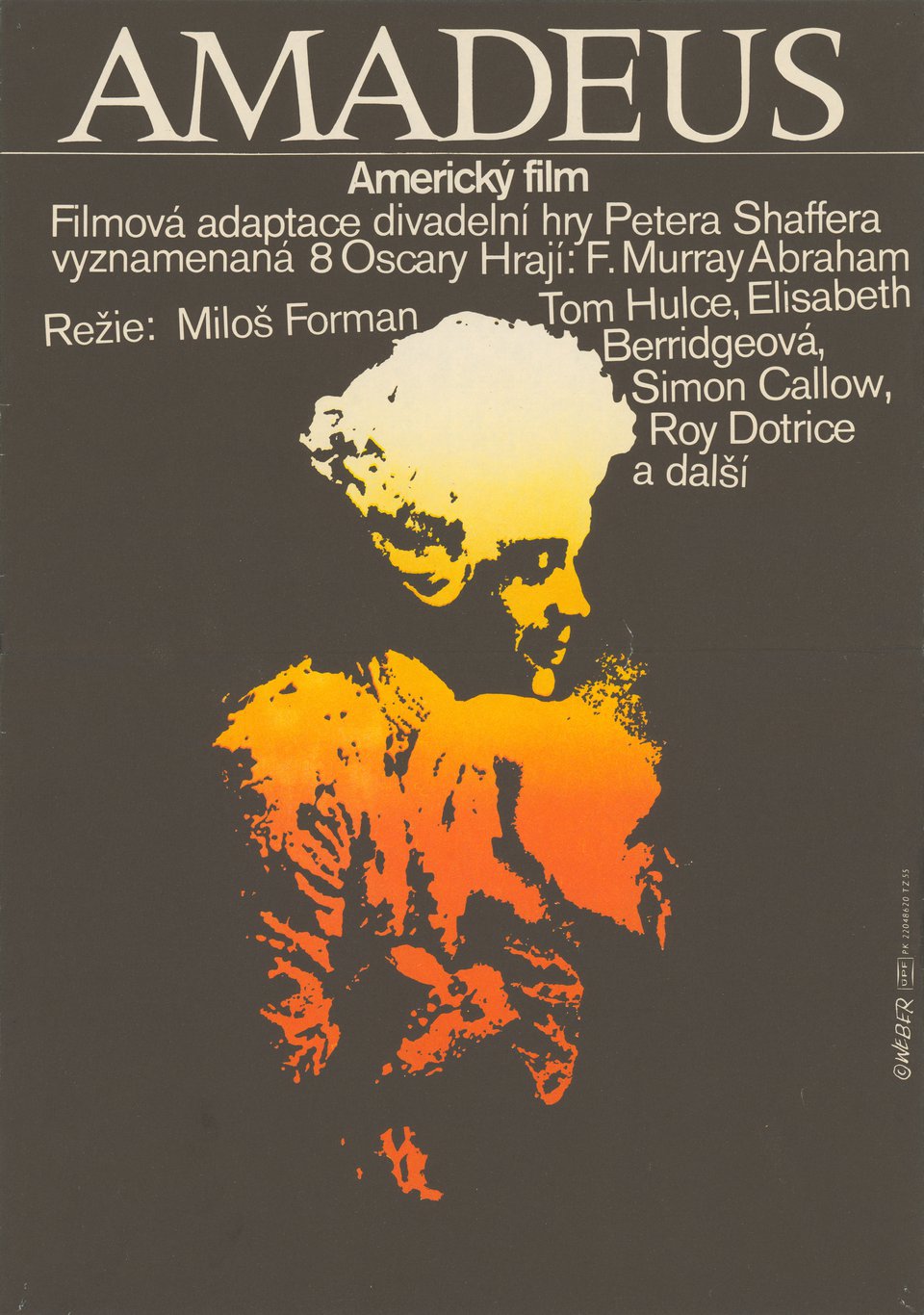 Amadeus Original 1984 Czech A3 Movie Poster