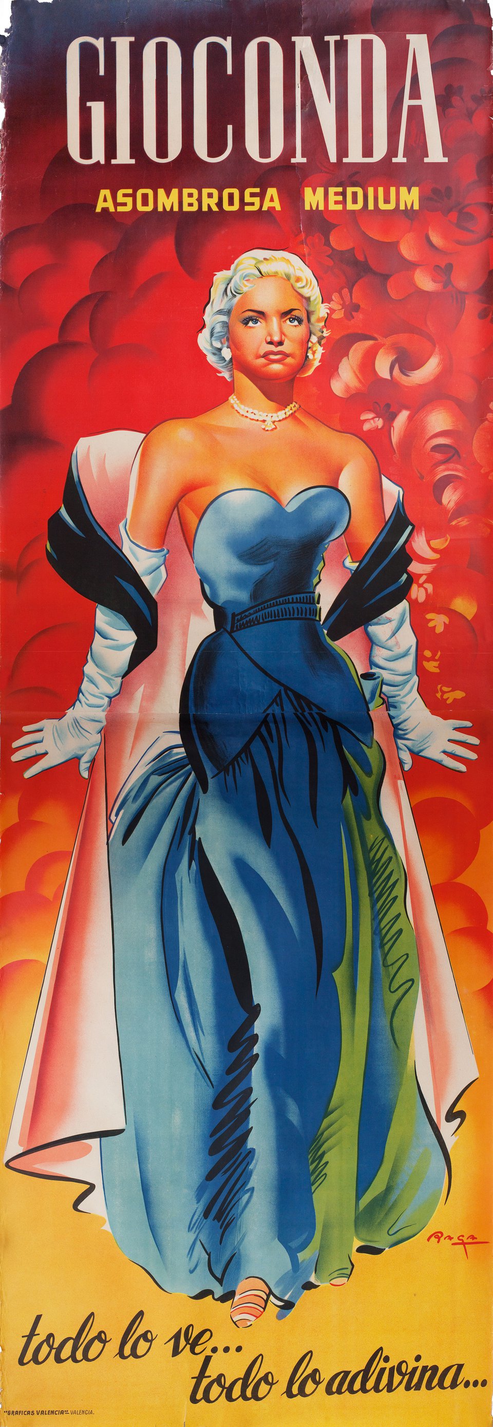 Gioconda Asombrosa Medium 1950s Spanish Poster