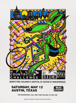 Hill Country Challenge Original 1990 U.S. Mini Poster Signed by Frank Kozik
