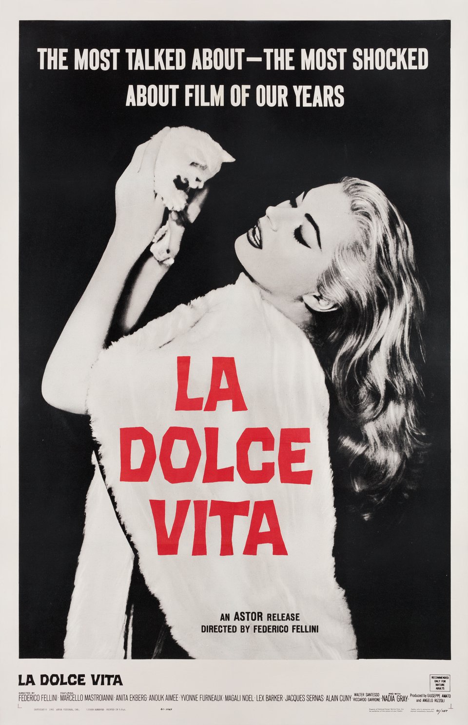 La Dolce Vita Original 1960 U.S. One Sheet Movie Poster