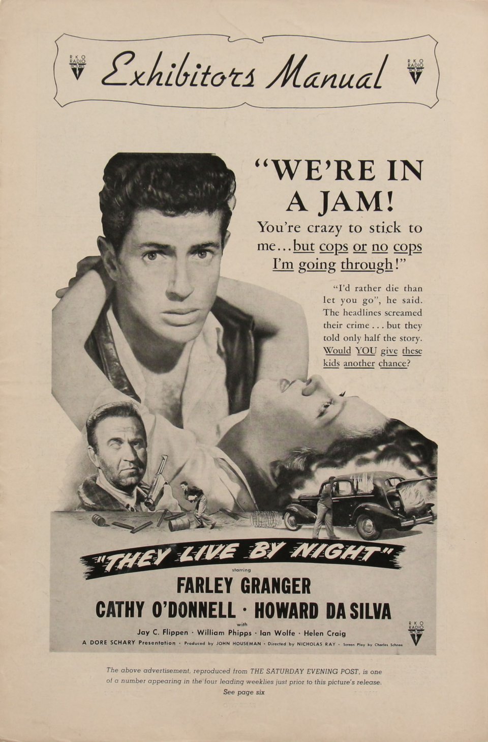 They Live by Night Original 1948 U.S. Movie Pressbook