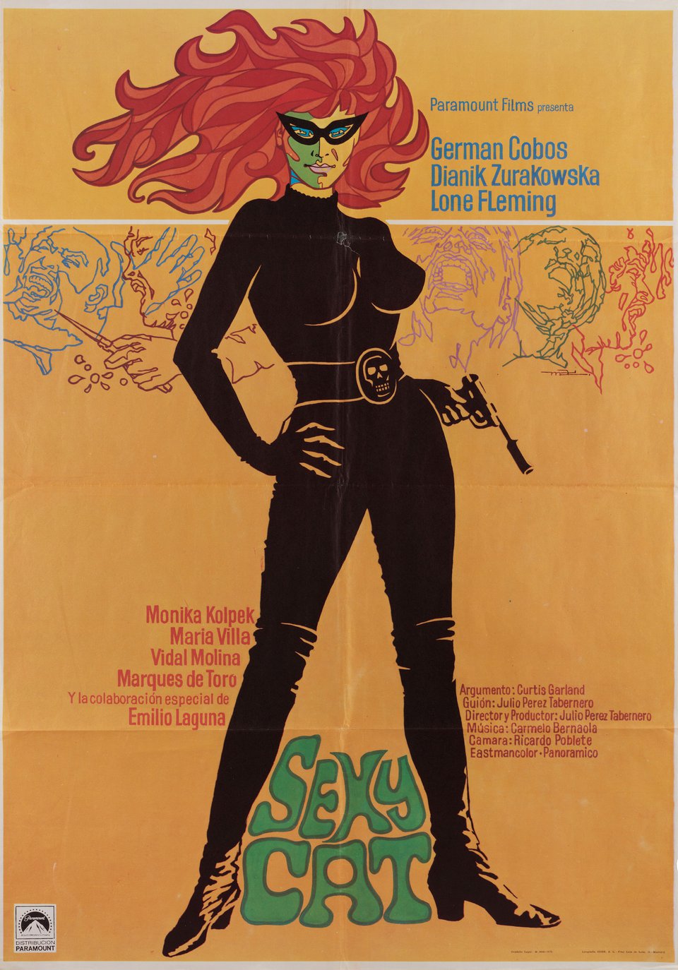 Sexy Cat Original 1973 Spanish B1 Movie Poster