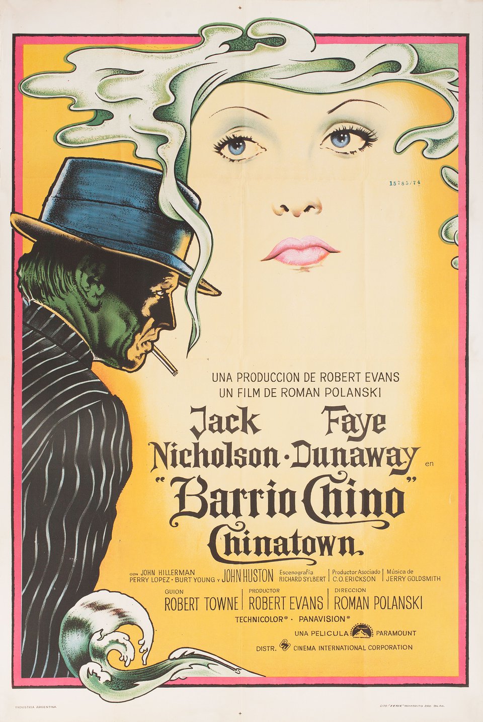 Chinatown Original 1974 Argentine Movie Poster