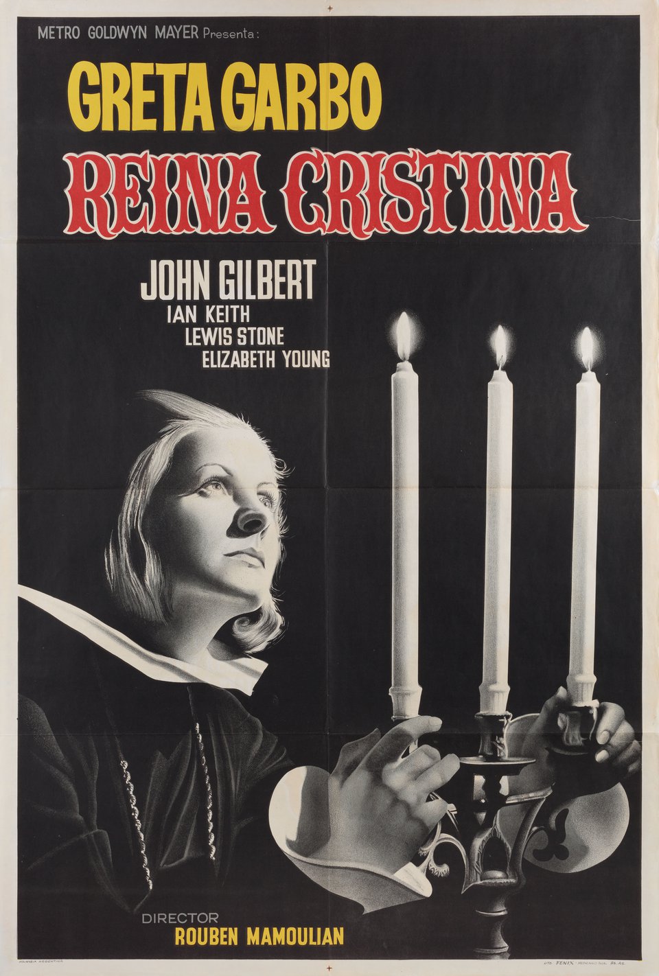 Queen Christina Original R1940s Argentine Movie Poster