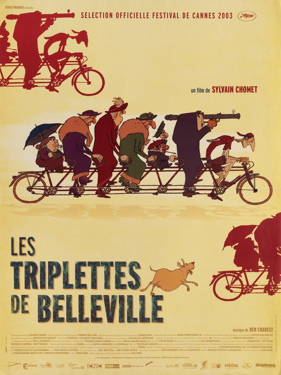 The Triplets of Belleville Original 2003 French Petite Movie Poster