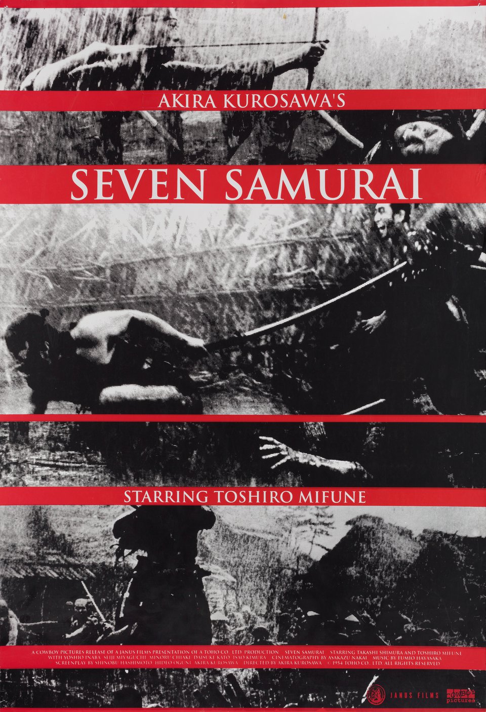 Seven Samurai Original R2002 U.S. One Sheet Movie Poster