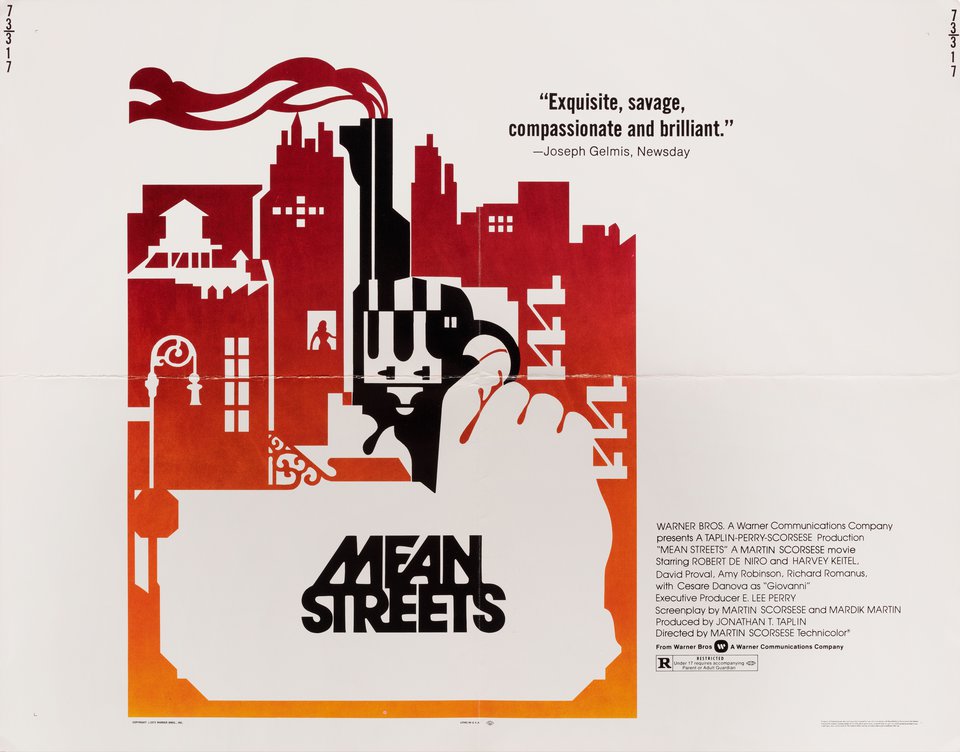 Mean Streets Original 1973 U.S. Half Sheet Movie Poster