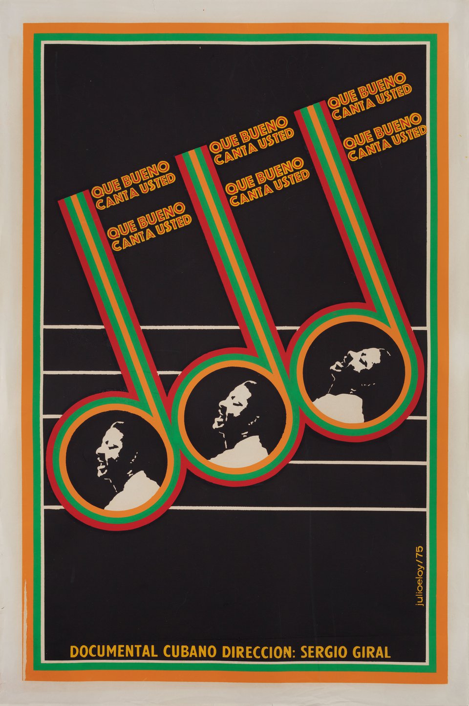 Que bueno canta usted Original 1975 Cuban Movie Poster