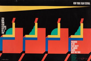 26th New York Film Festival Original 1988 U.S. Half Subway Poster Signed by Milton Glaser