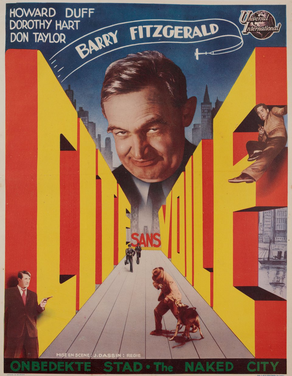 The Naked City Original 1948 Belgian Movie Poster