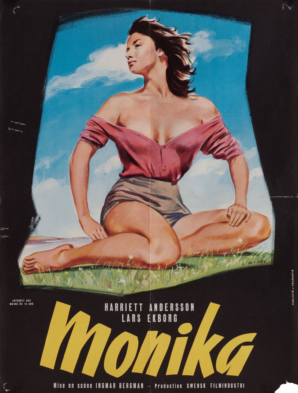 Summer with Monika Original 1953 French Moyenne Movie Poster