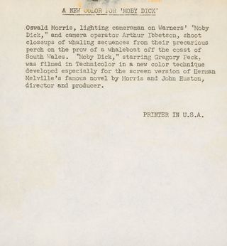 Moby Dick Original 1956 U.S. Production Photo Alternate Image