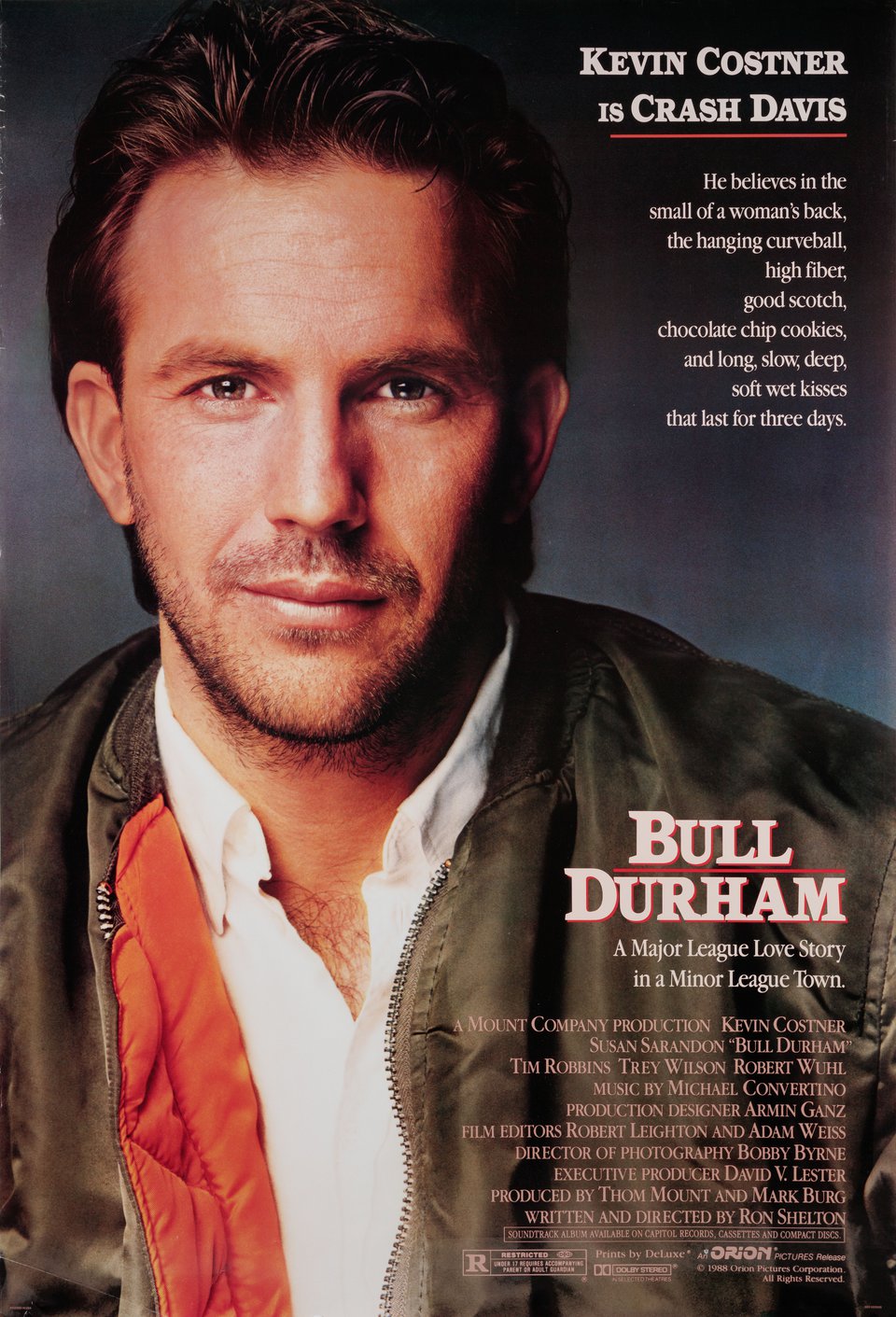 Bull Durham Original 1988 U.S. One Sheet Movie Poster