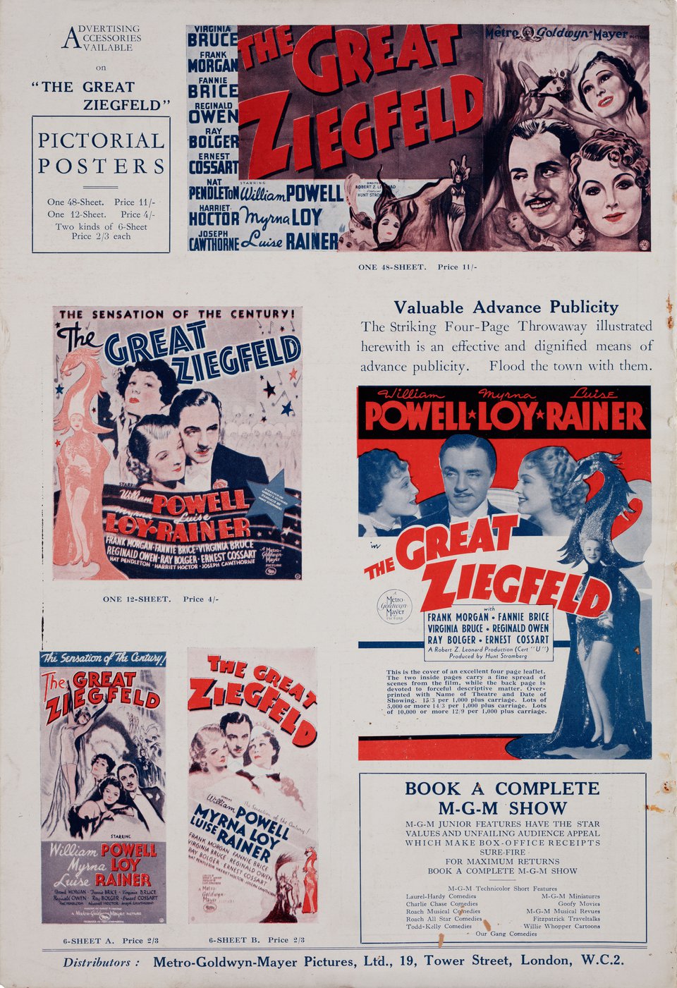 The Great Ziegfeld Original 1936 British Movie Pressbook - Posteritati ...