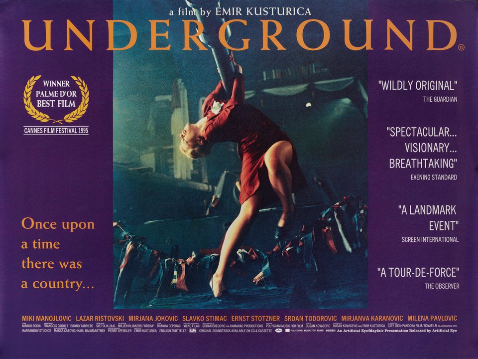 Underground Original 1996 British Quad Movie Poster
